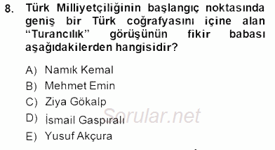 II. Meşrutiyet Dönemi Türk Edebiyatı 2014 - 2015 Dönem Sonu Sınavı 8.Soru