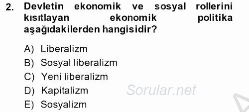 Sosyal Sorunlar 2014 - 2015 Dönem Sonu Sınavı 2.Soru