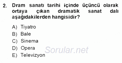 Türk Tiyatrosu 2014 - 2015 Dönem Sonu Sınavı 2.Soru
