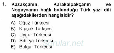 Türk Dili 1 2012 - 2013 Ara Sınavı 1.Soru