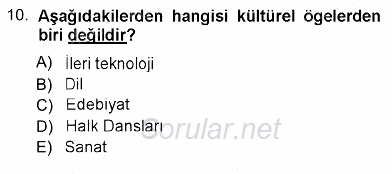 Türk Dili 1 2012 - 2013 Ara Sınavı 10.Soru