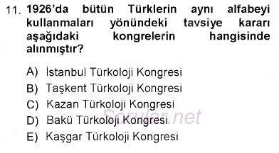Türk Dili 1 2012 - 2013 Ara Sınavı 11.Soru