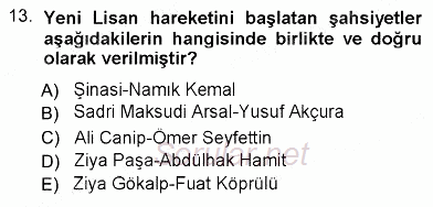 Türk Dili 1 2012 - 2013 Ara Sınavı 13.Soru