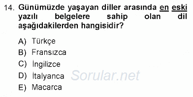 Türk Dili 1 2012 - 2013 Ara Sınavı 14.Soru