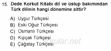 Türk Dili 1 2012 - 2013 Ara Sınavı 15.Soru