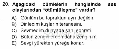 Türk Dili 1 2012 - 2013 Ara Sınavı 20.Soru