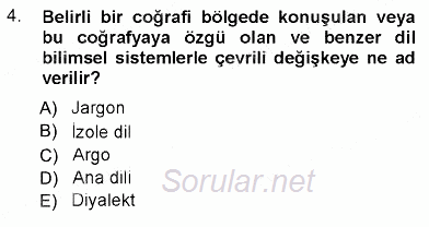 Türk Dili 1 2012 - 2013 Ara Sınavı 4.Soru