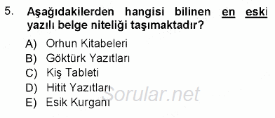 Türk Dili 1 2012 - 2013 Ara Sınavı 5.Soru