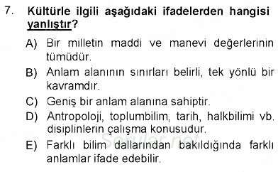 Türk Dili 1 2012 - 2013 Ara Sınavı 7.Soru