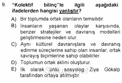 Türk Dili 1 2012 - 2013 Ara Sınavı 9.Soru