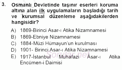 Kültürel Miras Yönetimi 2012 - 2013 Ara Sınavı 3.Soru