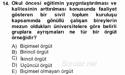 Yönetim Bilimi 1 2014 - 2015 Ara Sınavı 14.Soru