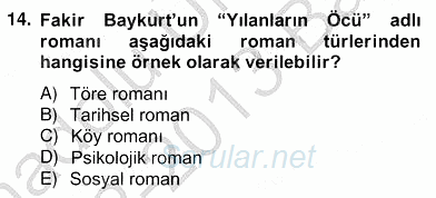 Türkçe Yazılı Anlatım 2012 - 2013 Ara Sınavı 14.Soru