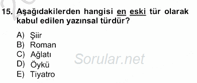 Türkçe Yazılı Anlatım 2012 - 2013 Ara Sınavı 15.Soru