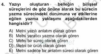 Türkçe Yazılı Anlatım 2012 - 2013 Ara Sınavı 4.Soru