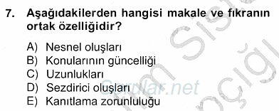 Türkçe Yazılı Anlatım 2012 - 2013 Ara Sınavı 7.Soru