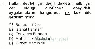 Atatürk İlkeleri Ve İnkılap Tarihi 1 2012 - 2013 Tek Ders Sınavı 4.Soru