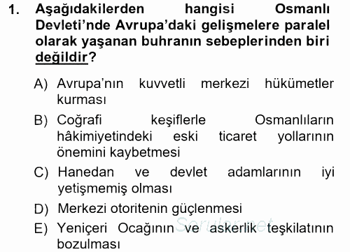 Atatürk İlkeleri Ve İnkılap Tarihi 1 2014 - 2015 Tek Ders Sınavı 1.Soru
