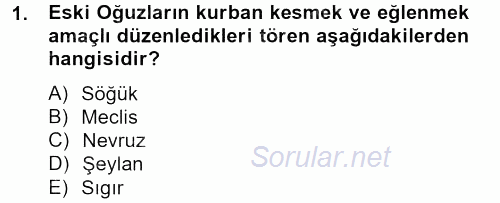 Türk Halk Şiiri 2013 - 2014 Tek Ders Sınavı 1.Soru