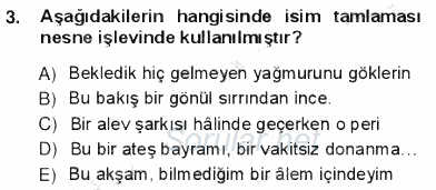 Türkçe Cümle Bilgisi 1 2012 - 2013 Ara Sınavı 3.Soru