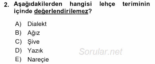 Çağdaş Türk Yazı Dilleri 1 2017 - 2018 Ara Sınavı 2.Soru