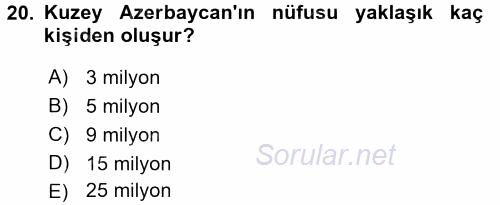 Çağdaş Türk Yazı Dilleri 1 2017 - 2018 Ara Sınavı 20.Soru