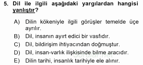 Çağdaş Türk Yazı Dilleri 1 2017 - 2018 Ara Sınavı 5.Soru