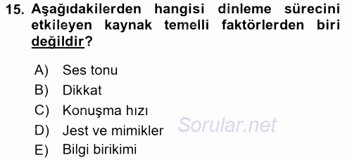 Türk Dili 2 2015 - 2016 Tek Ders Sınavı 15.Soru