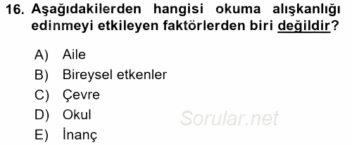 Türk Dili 2 2015 - 2016 Tek Ders Sınavı 16.Soru