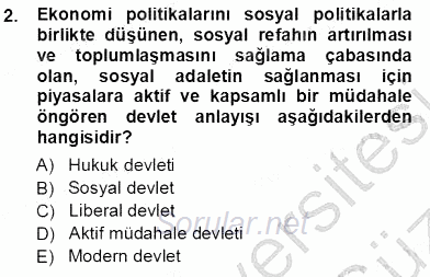 Sosyal Politika 1 2012 - 2013 Ara Sınavı 2.Soru