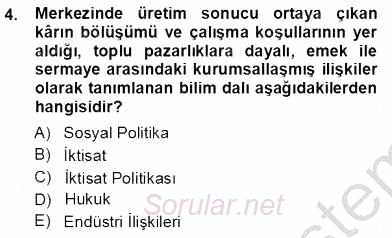 Sosyal Politika 1 2012 - 2013 Ara Sınavı 4.Soru