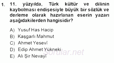 Yeni Türk Edebiyatına Giriş 1 2014 - 2015 Ara Sınavı 1.Soru