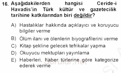 Yeni Türk Edebiyatına Giriş 1 2014 - 2015 Ara Sınavı 16.Soru