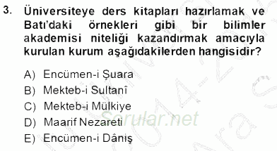 Yeni Türk Edebiyatına Giriş 1 2014 - 2015 Ara Sınavı 3.Soru