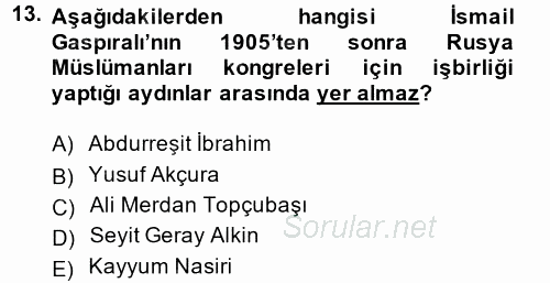 Çağdaş Türk Edebiyatları 1 2014 - 2015 Tek Ders Sınavı 13.Soru