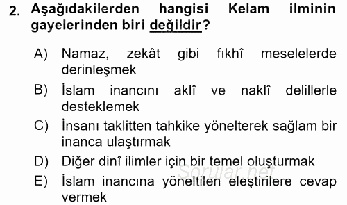 Kelam'A Giriş 2017 - 2018 Ara Sınavı 2.Soru
