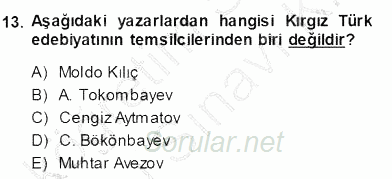 Çağdaş Türk Yazı Dilleri 2 2013 - 2014 Dönem Sonu Sınavı 13.Soru