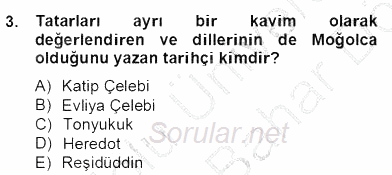 Çağdaş Türk Yazı Dilleri 2 2013 - 2014 Dönem Sonu Sınavı 3.Soru