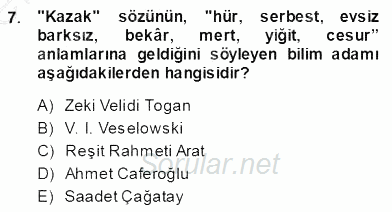 Çağdaş Türk Yazı Dilleri 2 2013 - 2014 Dönem Sonu Sınavı 7.Soru