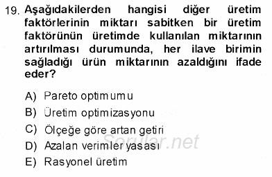 İktisada Giriş 1 2013 - 2014 Ara Sınavı 19.Soru