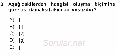 Genel Dilbilim 2 2015 - 2016 Ara Sınavı 3.Soru