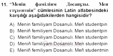 Çağdaş Türk Yazı Dilleri 2 2014 - 2015 Dönem Sonu Sınavı 11.Soru