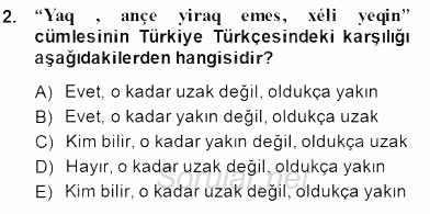 Çağdaş Türk Yazı Dilleri 2 2014 - 2015 Dönem Sonu Sınavı 2.Soru