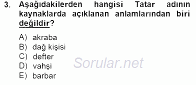 Çağdaş Türk Yazı Dilleri 2 2014 - 2015 Dönem Sonu Sınavı 3.Soru