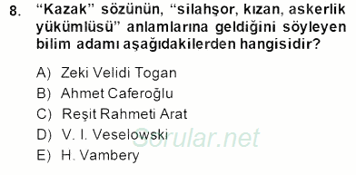 Çağdaş Türk Yazı Dilleri 2 2014 - 2015 Dönem Sonu Sınavı 8.Soru