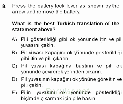 Çeviri (İng/Türk) 2013 - 2014 Ara Sınavı 8.Soru
