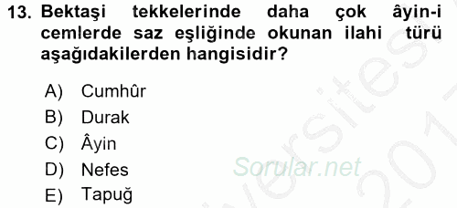 Türk İslam Edebiyatı 2016 - 2017 3 Ders Sınavı 13.Soru