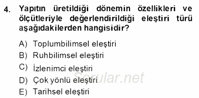 Türkçe Yazılı Anlatım 2013 - 2014 Dönem Sonu Sınavı 4.Soru