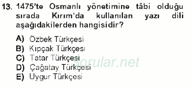 Çağdaş Türk Edebiyatları 1 2012 - 2013 Tek Ders Sınavı 13.Soru