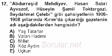 Çağdaş Türk Edebiyatları 1 2012 - 2013 Tek Ders Sınavı 17.Soru